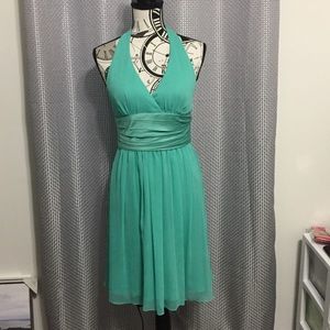 *Max and Cleo* Blue / Green Halter Summer Dress
